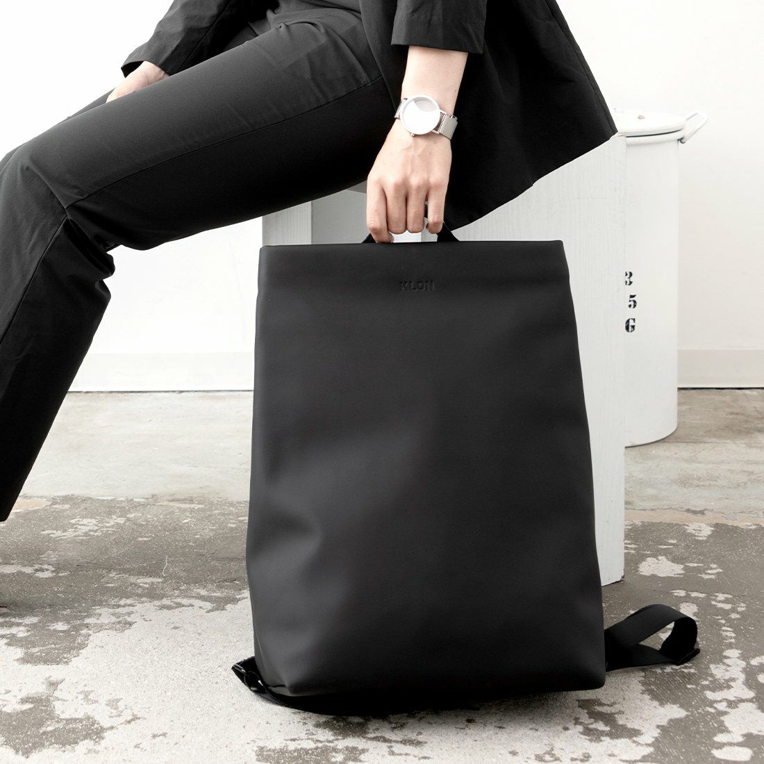 KLONリュッククローンメンズレディースMATTECOATEDRUCKSACK-SIM15Lバックパックリュックサック通学通勤撥水おしゃれブラック黒ホワイト白