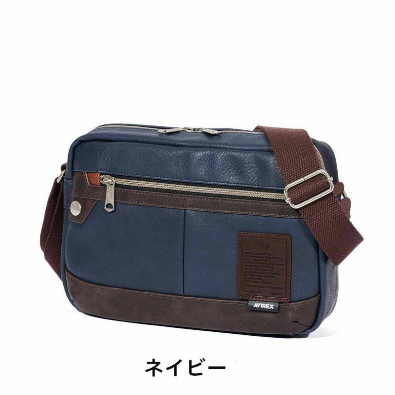 アビレックスショルダーバッグAVIREXバッグ合皮横型ショルダーバッグアヴィレックスメンズショルダーバックスクエアブランド人気かっこいい30代40代50代60代AX5002
