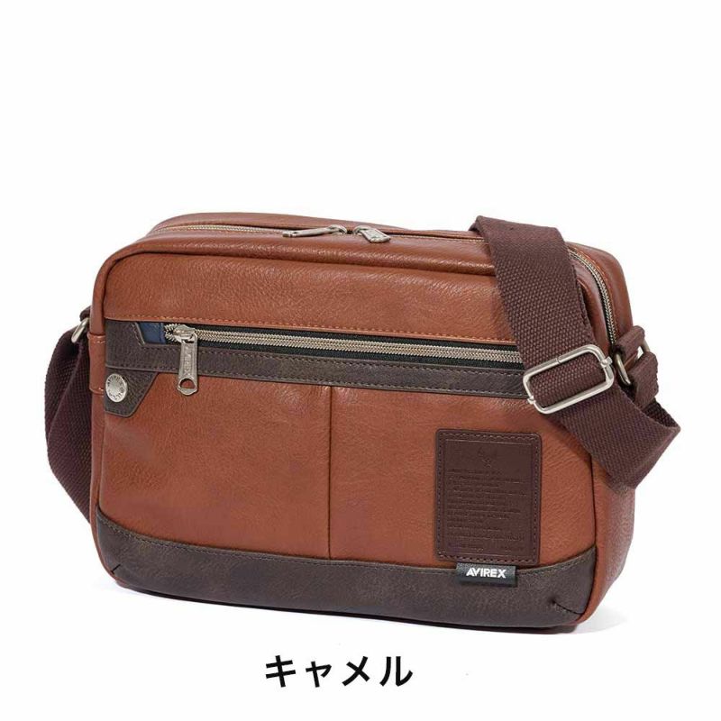 アビレックスショルダーバッグAVIREXバッグ合皮横型ショルダーバッグアヴィレックスメンズショルダーバックスクエアブランド人気かっこいい30代40代50代60代AX5002