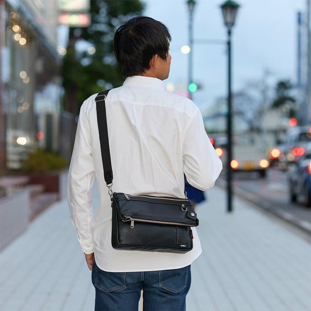 アビレックスショルダーバッグ2WAYAVIREXバッグ合皮横型ショルダーバッグアヴィレックスメンズトートバッグブランド人気かっこいい30代40代50代60代AX5003