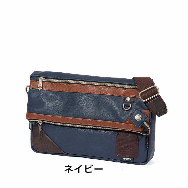 アビレックスショルダーバッグ2WAYAVIREXバッグ合皮横型ショルダーバッグアヴィレックスメンズトートバッグブランド人気かっこいい30代40代50代60代AX5003