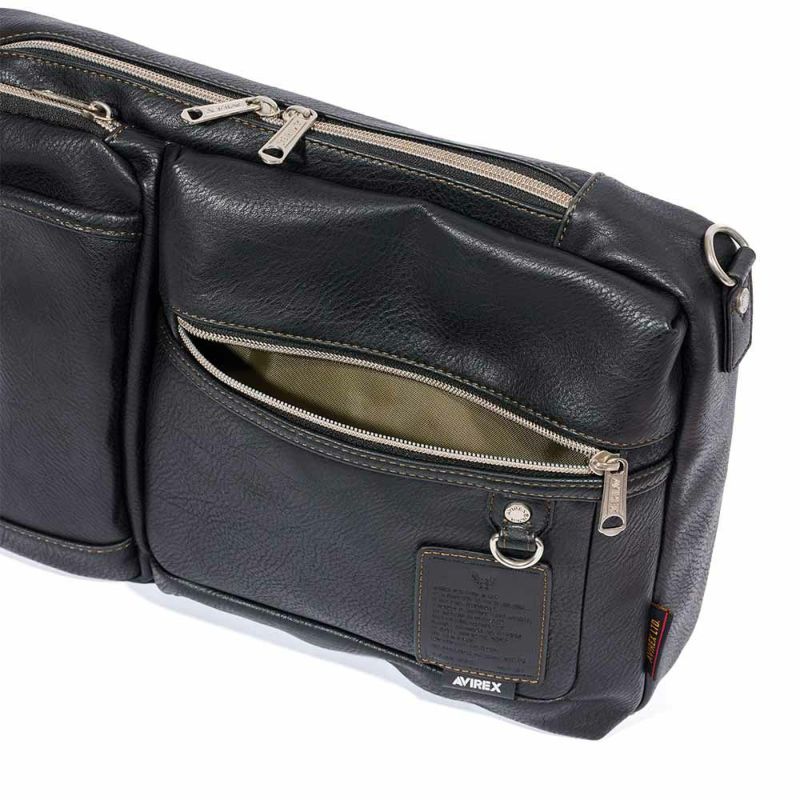 アビレックスショルダーバッグボディバッグ2WAYAVIREXバッグ合皮大きめ大容量アヴィレックスメンズショルダーバックブランド人気かっこいい30代40代50代60代AX5004