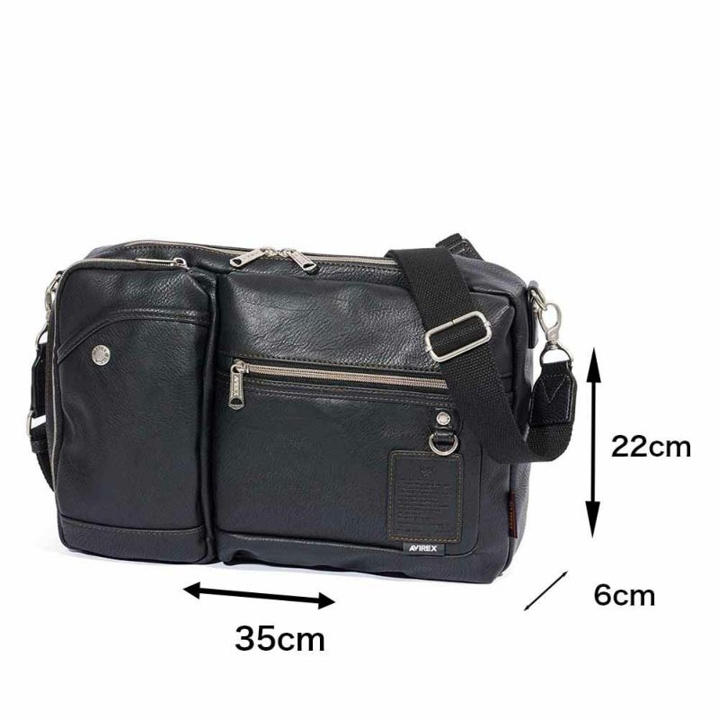 アビレックスショルダーバッグボディバッグ2WAYAVIREXバッグ合皮大きめ大容量アヴィレックスメンズショルダーバックブランド人気かっこいい30代40代50代60代AX5004