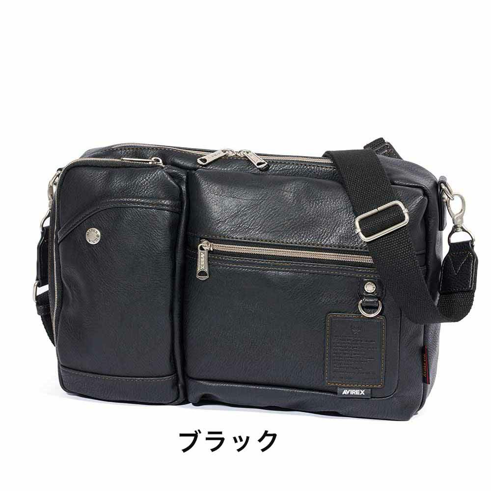 アビレックスショルダーバッグボディバッグ2WAYAVIREXバッグ合皮大きめ大容量アヴィレックスメンズショルダーバックブランド人気かっこいい30代40代50代60代AX5004