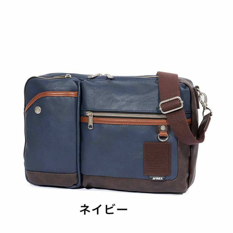 アビレックスショルダーバッグボディバッグ2WAYAVIREXバッグ合皮大きめ大容量アヴィレックスメンズショルダーバックブランド人気かっこいい30代40代50代60代AX5004