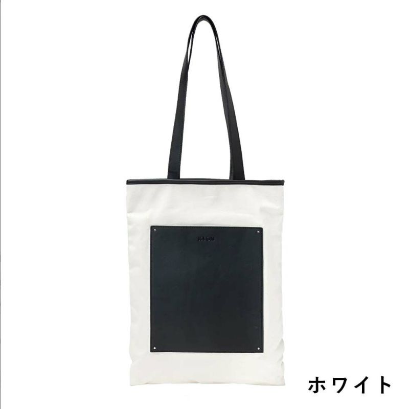 KLONトートバッグクローンメンズレディースPORTRAITCANVASTOTEBAGBLACKWHITE肩掛けカバンおしゃれ通学通勤ブラック黒ホワイト白