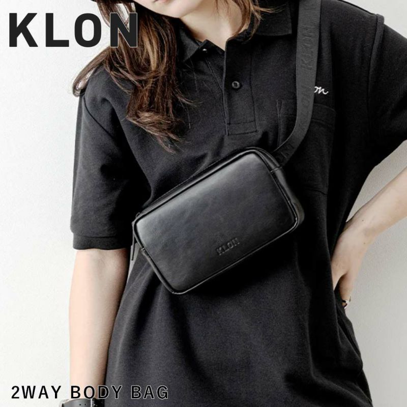 KLONボディバッグクローンメンズレディース2WAYBODYBAGボディバックワンショルダーバッグウエストバッグおしゃれブラック黒