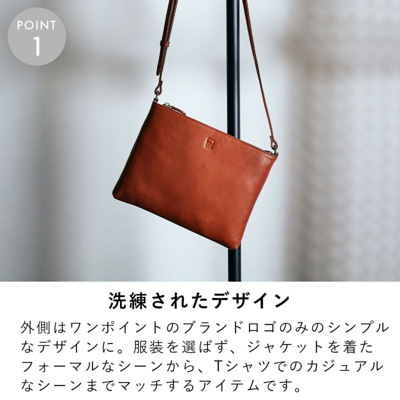 サコッシュショルダーバッグメンズ本革レザーブランドファスナー付き革大容量大きめ人気おすすめサコッシュバッグレディース斜めがけ大人30代40代50代エペepeepe006