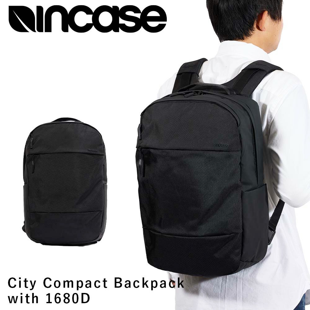 IncaseインケースリュックCityCompactBackpackwith1680D正規品BlackバックパックA4メンズレディースバックパックPCリュックビジネスリュックビジネス通勤通学人気おしゃれ