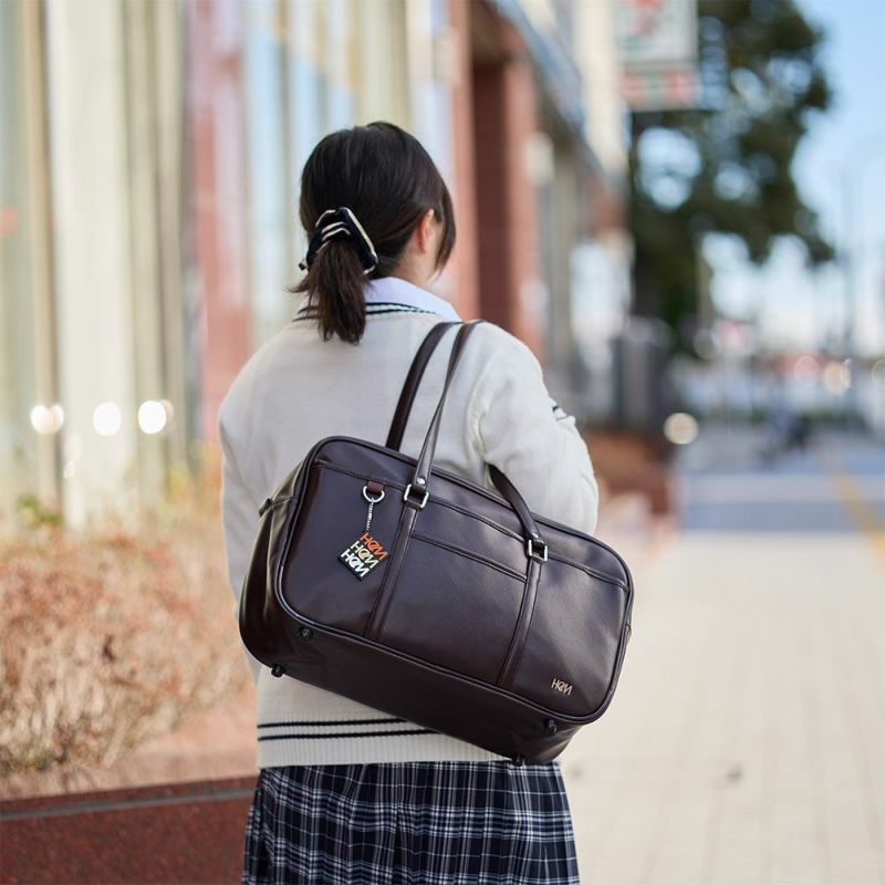 HeMヘムスクールバッグ合皮A4女子中学生高校生女子高生レディーススクールバックサブバッグサブバックスクバブランド通学おしゃれかわいい大容量学生かばん黒色茶色39-7200