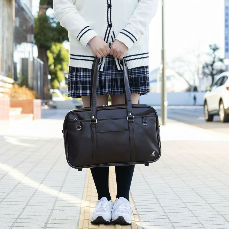 カンゴールスクールバッグKANGOL合皮A4女子中学生高校生女子高生レディーススクールバックサブバッグサブバックスクバブランド通学おしゃれかわいい大容量ブラックブラウン250-1010