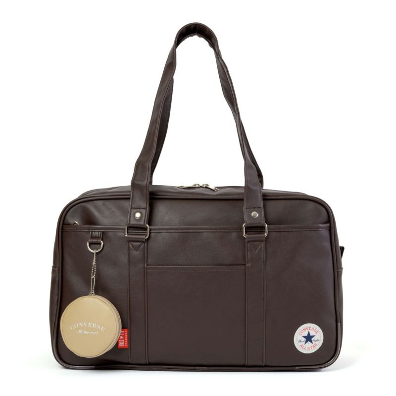 コンバーススクールバッグCONVERSE合皮A4ポーチ付き女子中学生高校生女子高生レディーススクールバックサブバッグサブバックスクバブランド通学おしゃれかわいい大容量ブラックブラウン20101