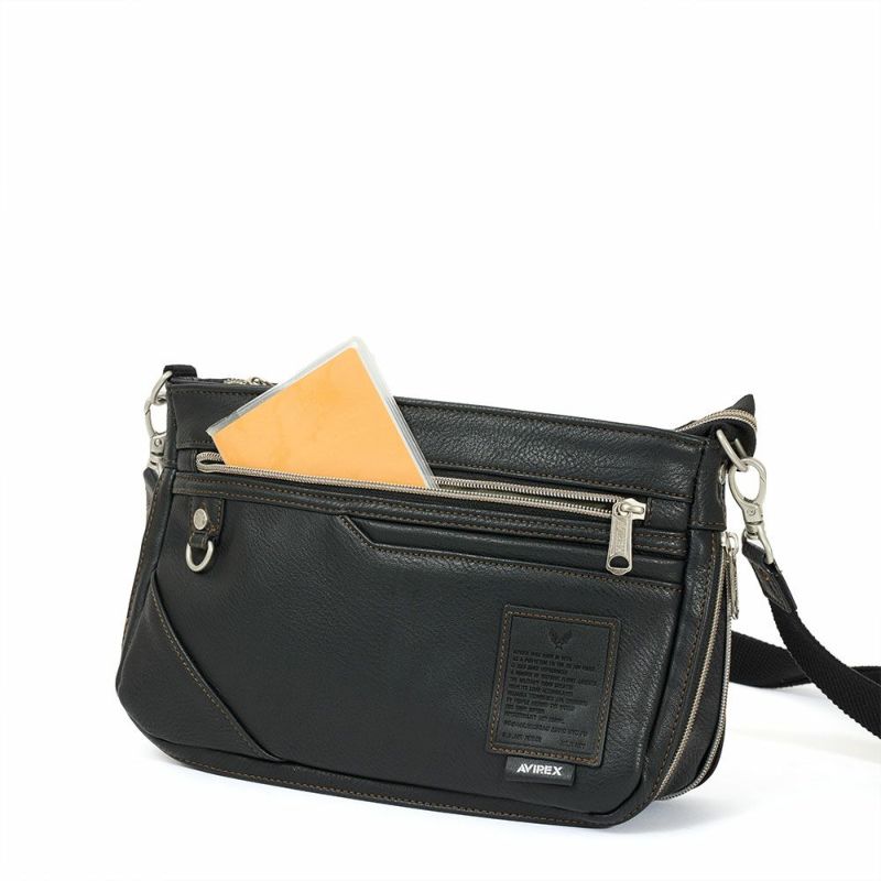 アビレックスショルダーバッグ2WAYAVIREXバッグ合皮横型ショルダーバッグアヴィレックスメンズショルダーバックブランド人気かっこいい斜めがけ斜め掛け30代40代50代60代AX5006