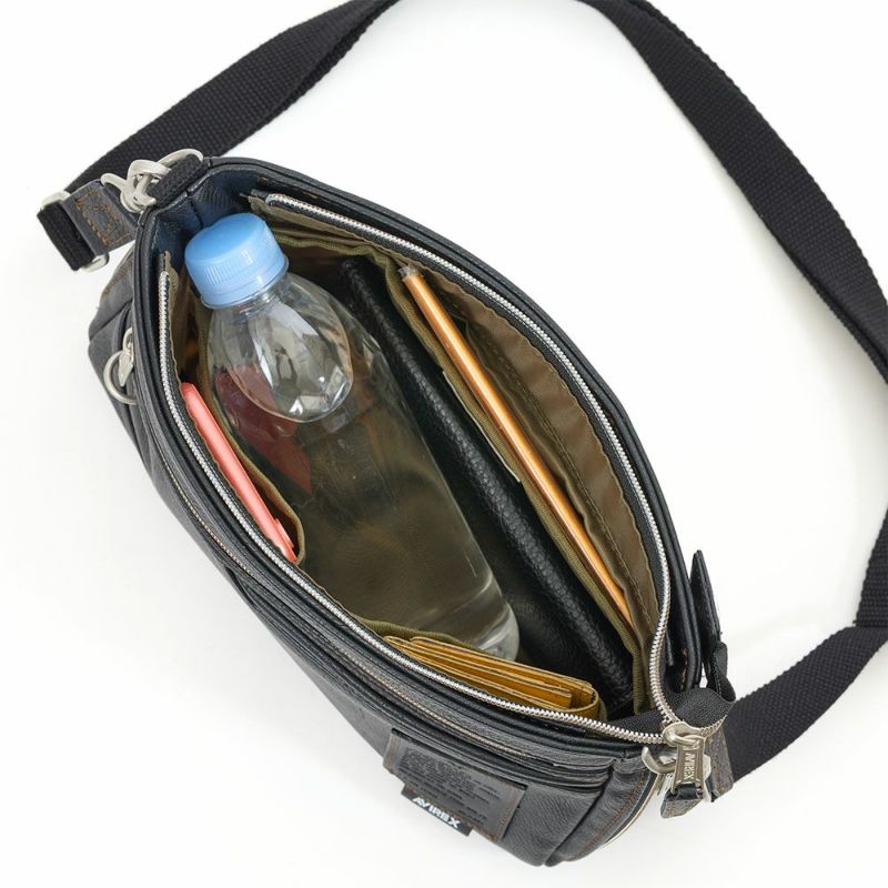 アビレックスショルダーバッグ2WAYAVIREXバッグ合皮横型ショルダーバッグアヴィレックスメンズショルダーバックブランド人気かっこいい斜めがけ斜め掛け30代40代50代60代AX5006