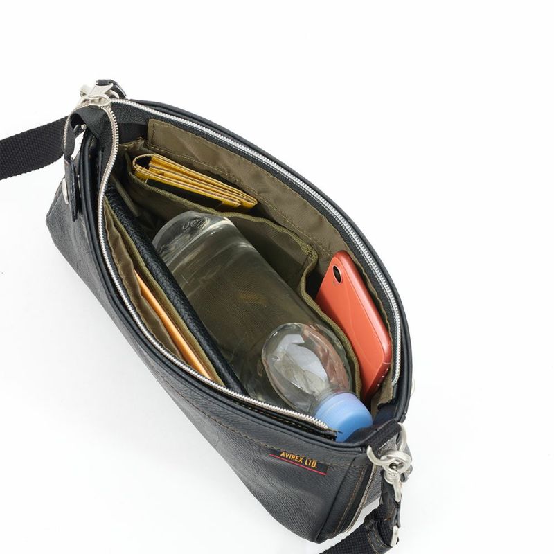 アビレックスショルダーバッグ2WAYAVIREXバッグ合皮横型ショルダーバッグアヴィレックスメンズショルダーバックブランド人気かっこいい斜めがけ斜め掛け30代40代50代60代AX5006