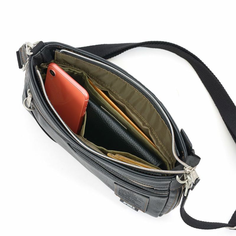 アビレックスショルダーバッグ2WAYAVIREXバッグ合皮横型ショルダーバッグアヴィレックスメンズショルダーバックブランド人気かっこいい斜めがけ斜め掛け30代40代50代60代AX5006