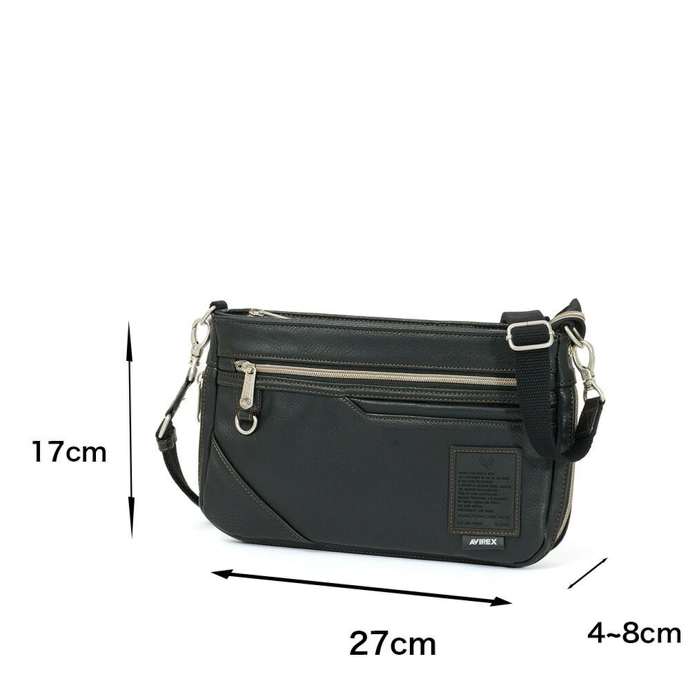 アビレックスショルダーバッグ2WAYAVIREXバッグ合皮横型ショルダーバッグアヴィレックスメンズショルダーバックブランド人気かっこいい斜めがけ斜め掛け30代40代50代60代AX5006
