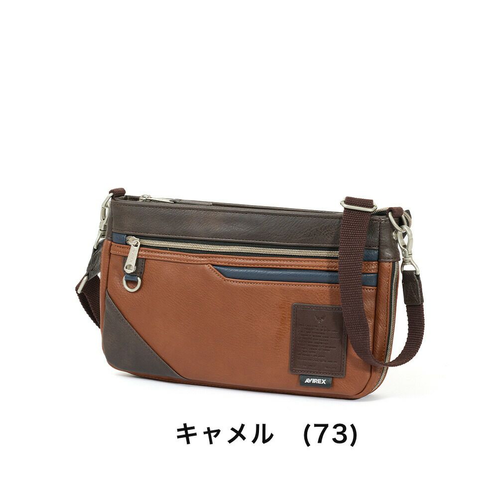 アビレックスショルダーバッグ2WAYAVIREXバッグ合皮横型ショルダーバッグアヴィレックスメンズショルダーバックブランド人気かっこいい斜めがけ斜め掛け30代40代50代60代AX5006