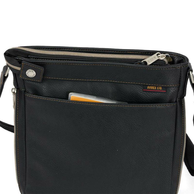 アビレックスショルダーバッグAVIREXバッグ合皮スクエアショルダーバッグアヴィレックスメンズショルダーバックブランド人気かっこいい斜めがけ斜め掛け30代40代50代60代AX5007