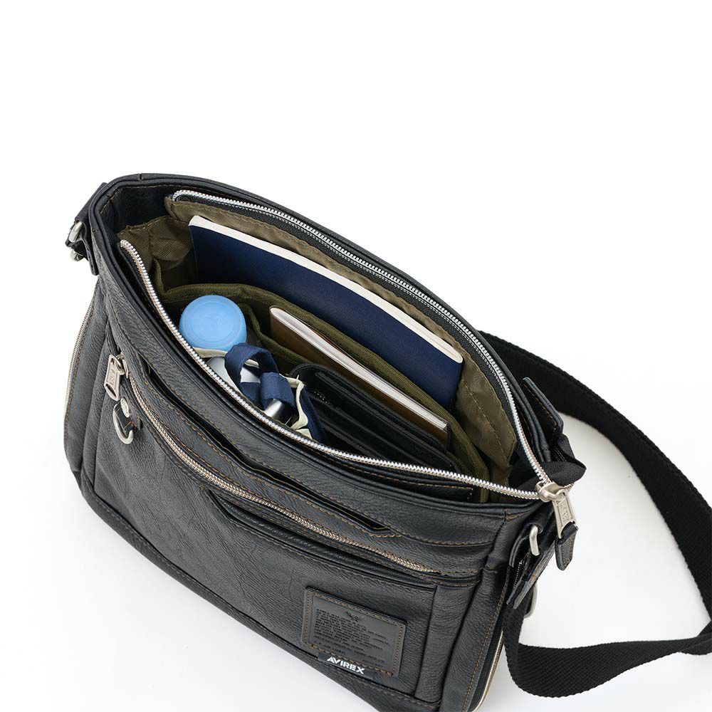 アビレックスショルダーバッグAVIREXバッグ合皮スクエアショルダーバッグアヴィレックスメンズショルダーバックブランド人気かっこいい斜めがけ斜め掛け30代40代50代60代AX5007