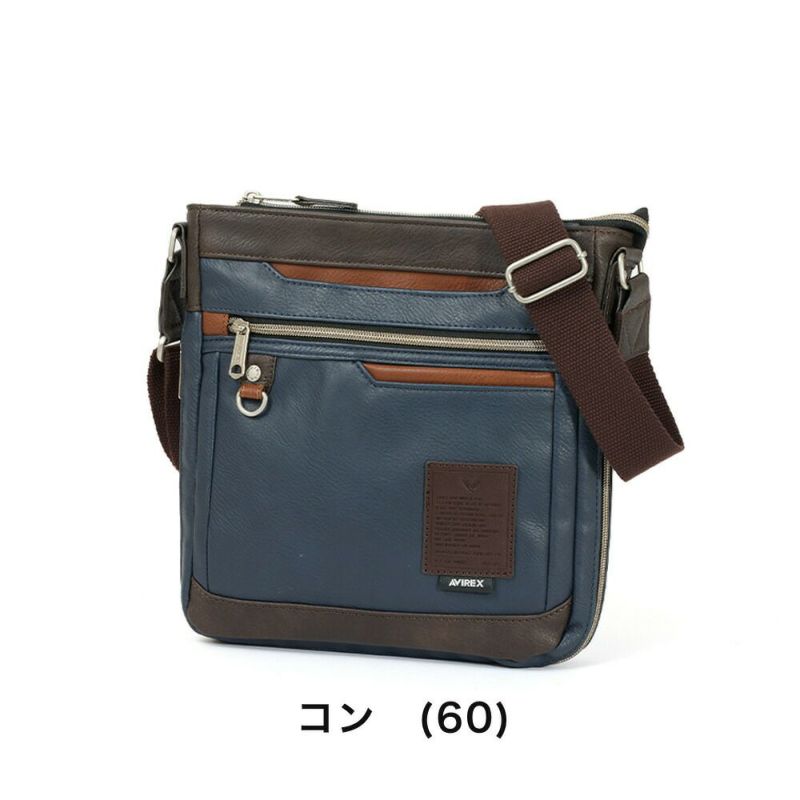 アビレックスショルダーバッグAVIREXバッグ合皮スクエアショルダーバッグアヴィレックスメンズショルダーバックブランド人気かっこいい斜めがけ斜め掛け30代40代50代60代AX5007