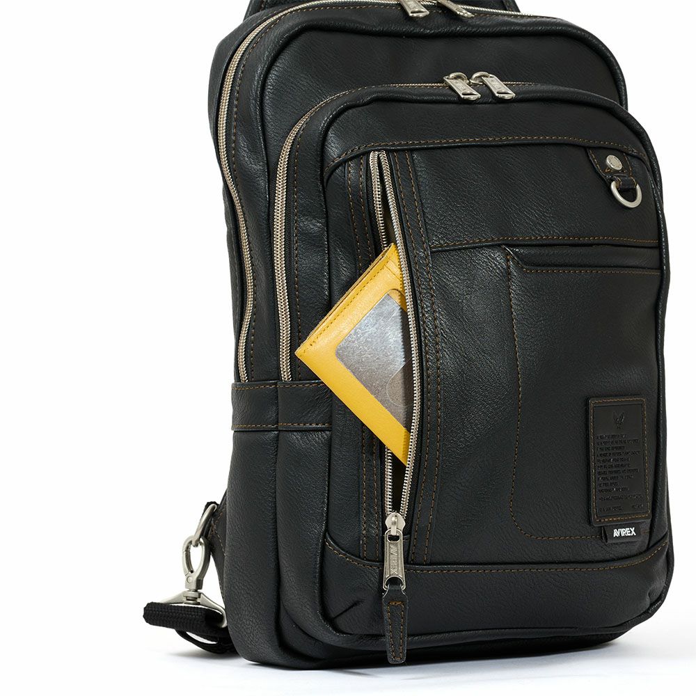 アビレックスリュックボディバッグ2WAYAVIREXバッグリュックサック大容量大きめ合皮ショルダーバッグアヴィレックスメンズブランド人気かっこいい斜めがけ斜め掛け30代40代50代60代AX5008