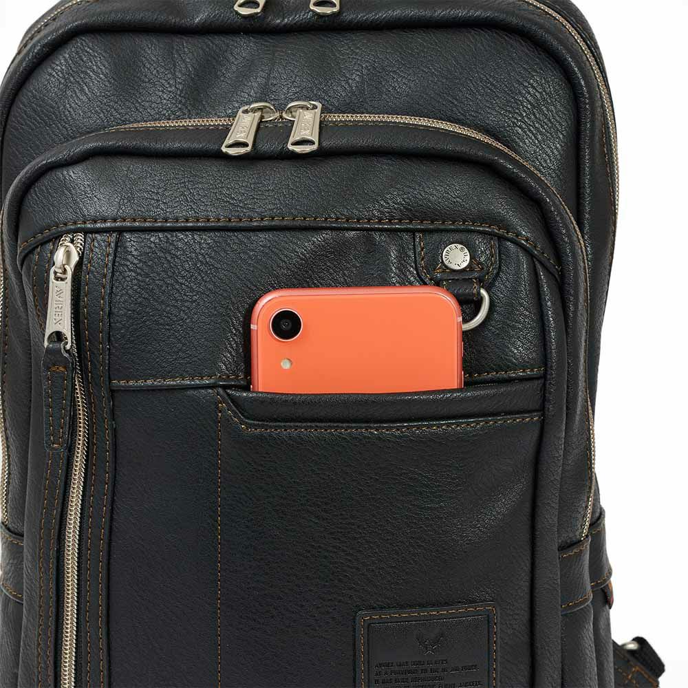 アビレックスリュックボディバッグ2WAYAVIREXバッグリュックサック大容量大きめ合皮ショルダーバッグアヴィレックスメンズブランド人気かっこいい斜めがけ斜め掛け30代40代50代60代AX5008