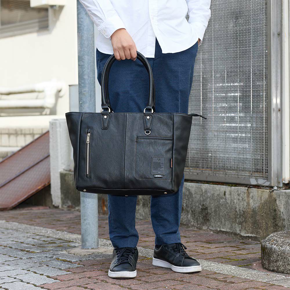 AVIREXアビレックストートバッグメンズ合皮横型肩掛けカバントートバッグトート大容量大きめアヴィレックスAX5009