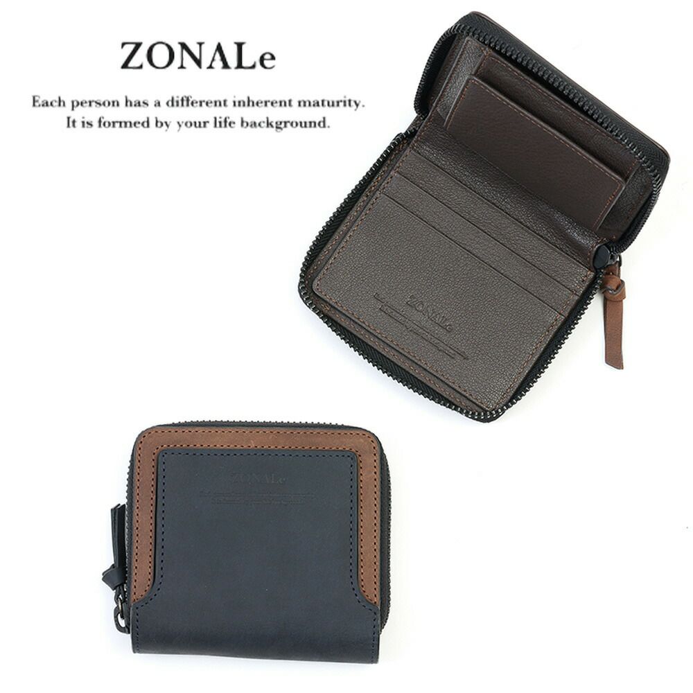 ZONALe財布ゾナール二つ折りラウンドファスナーメンズレディース二つ折り財布ストラト本革革牛革レザー2つ折り2つ折り財布ファスナーミドルウォレット人気ブランドコンパクト日本製31352