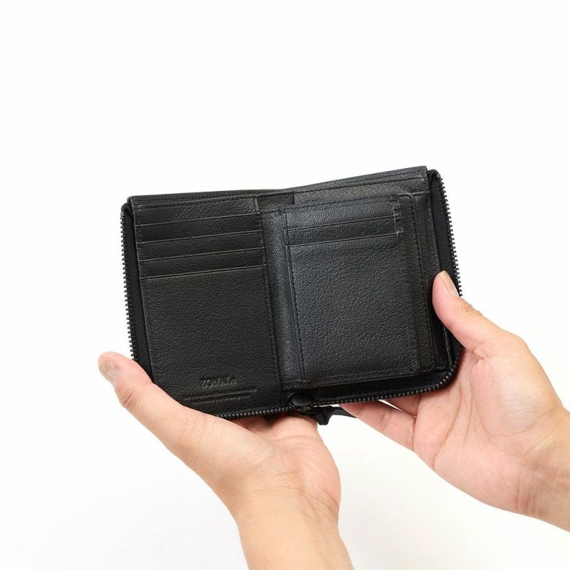 ZONALe財布二つ折り財布ゾナール二つ折り2つ折り本革革レザーメンズストラト折りたたみ小銭入れ付きファスナーブランドおしゃれ縦型タテ型人気大容量ギフトプレゼント男性日本製31354