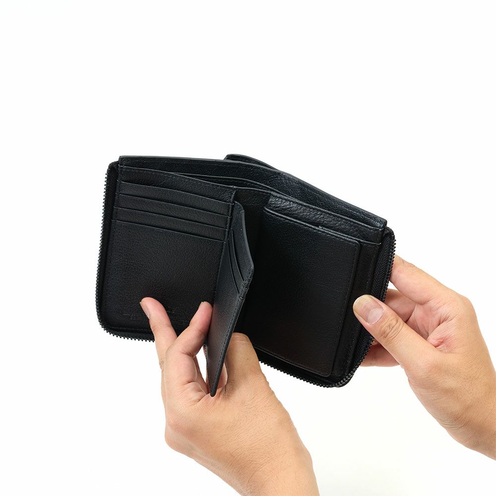 ZONALe財布二つ折り財布ゾナール二つ折り2つ折り本革革レザーメンズストラト折りたたみ小銭入れ付きファスナーブランドおしゃれ縦型タテ型人気大容量ギフトプレゼント男性日本製31354