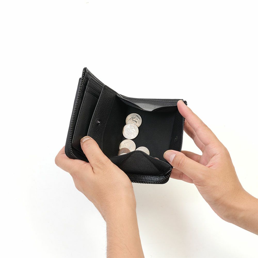 ZONALe財布二つ折り財布ゾナール二つ折り2つ折り本革革レザーメンズストラト折りたたみ小銭入れ付きファスナーブランドおしゃれ縦型タテ型人気大容量ギフトプレゼント男性日本製31354