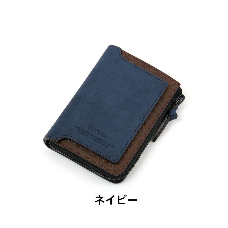 ZONALe財布二つ折り財布ゾナール二つ折り2つ折り本革革レザーメンズストラト折りたたみ小銭入れ付きファスナーブランドおしゃれ縦型タテ型人気大容量ギフトプレゼント男性日本製31354