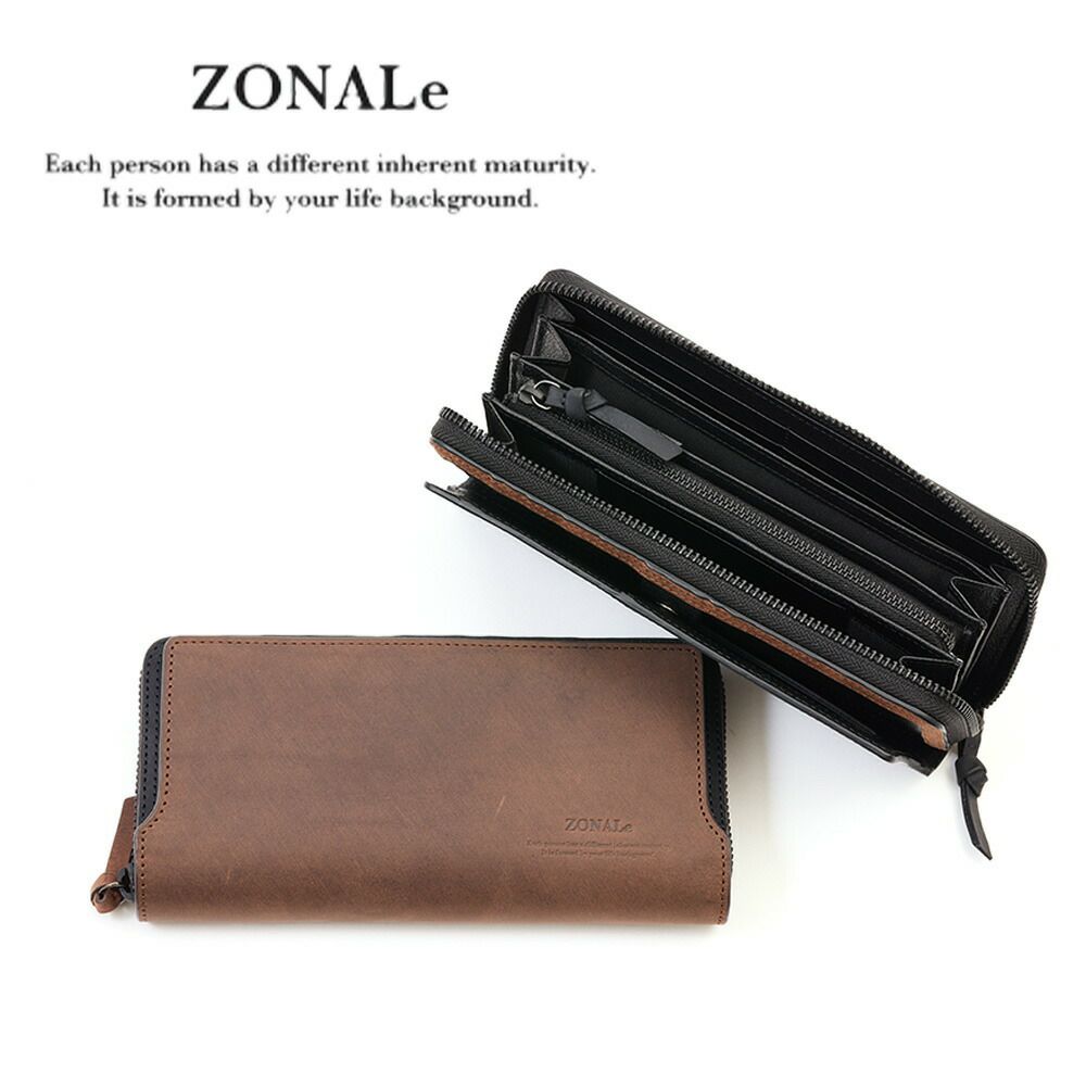 ZONALe長財布ゾナールラウンドファスナー財布本革革レザーメンズレディースストラトファスナー付きロングウォレットメンズ財布小銭入れ付きブランド人気大容量彼氏おしゃれ日本製31355