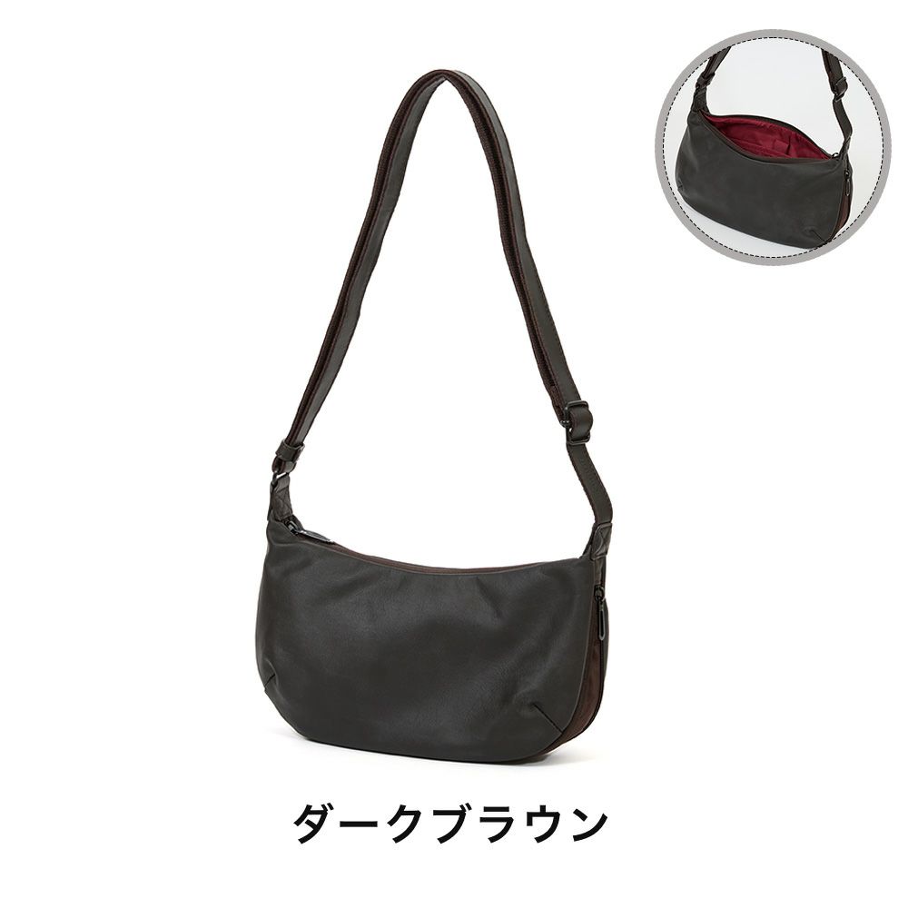 DOUBLESダブルスショルダーバッグバッグメンズレディース三日月型小さめ本革革レザー斜めがけ斜め掛け30代40代50代JPJ-1300