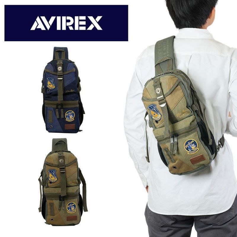 AVIREXアビレックスボディバッグトップガン2TOPGUNII限定モデルメンズレディースアヴィレックスボディバックワンショルダーバッグ大容量大きめかっこいいブランドミリタリーバッグAVX305K