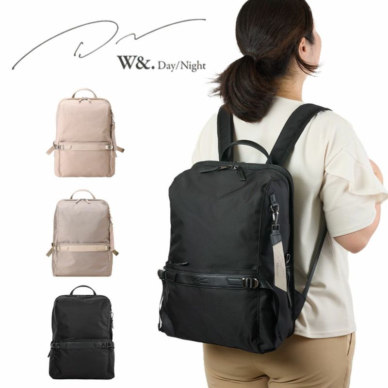 リュックレディースビジネスW&.Day/NightリッカA4サイズ13.3インチPC収納ビジネスリュック通勤エースビジネスバッグバッグきれいめブランド軽量軽いおしゃれ女性ダブルアンドデイナイト11712