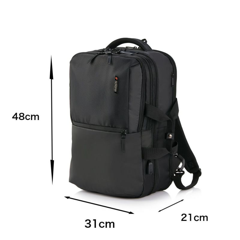 【正規取扱店】アメリカンツーリスターリュックAmericanTouristerメンズ34LB4A4セグノバックパック4ビジネスリュック2WAY大きめ通勤出張1泊2泊大容量ブランドレインカバーUSBポート149576