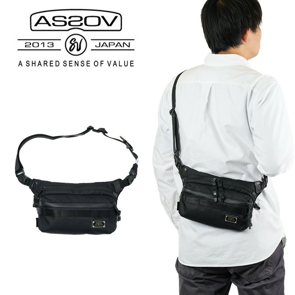 アッソブショルダーバッグバッグAS2OVメンズレディースASSOV斜めがけブランドナイロン評判丈夫小さめ人気黒おすすめ正規品CORDURADOBBY305DFANNYPACKファニーパックショルダー061416