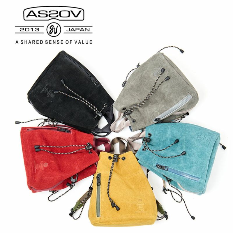 アッソブショルダーバッグ巾着ショルダーバッグAS2OVメンズレディースASSOVブランド評判丈夫人気おすすめ防水正規品WATERPROOFSUEDEDRAWSTRINGBAG091754