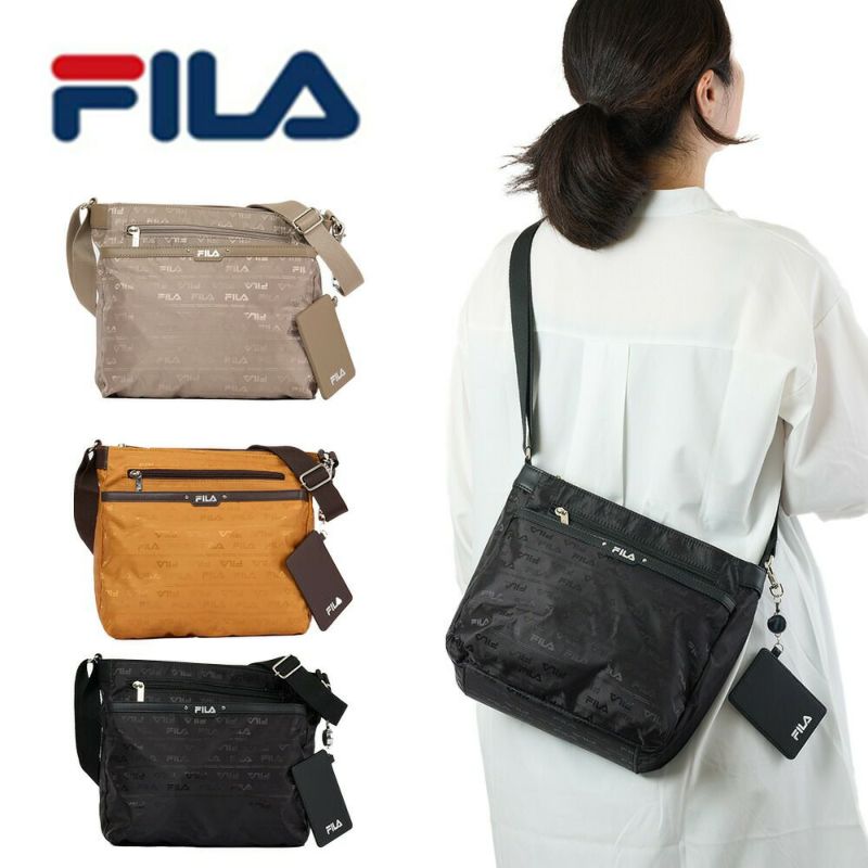 フィラショルダーバッグFILAレディーススクエアバッグ軽量多収納人気斜めがけブランド小さめマザーズバッグファスナー付きおしゃれかわいい大人30代40代50代7691