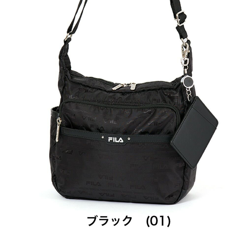 フィラショルダーバッグFILAレディースファスナー付き横型バッグ軽量多収納人気斜めがけブランド小さめマザーズバッグおしゃれかわいい大人30代40代50代7693