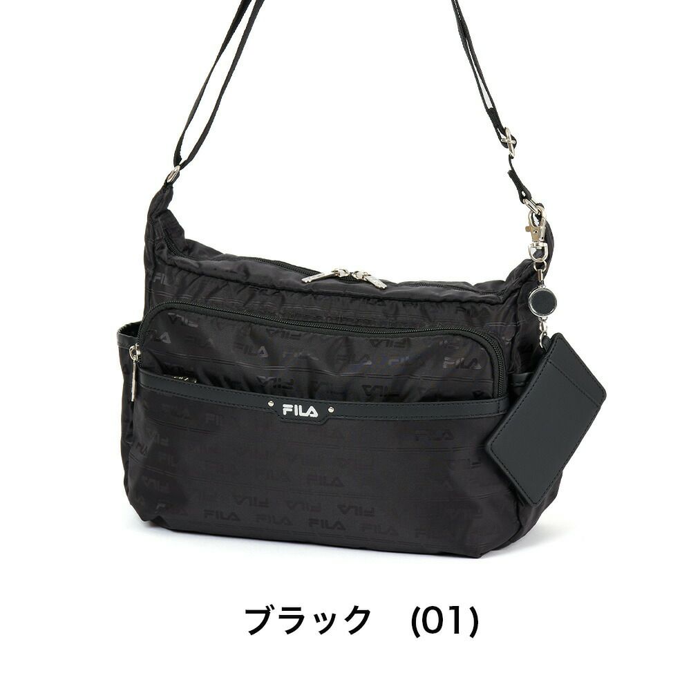 フィラショルダーバッグFILAレディースファスナー付き船形三日月型バッグ軽量多収納人気斜めがけブランド大きめマザーズバッグおしゃれかわいい大人30代40代50代7694