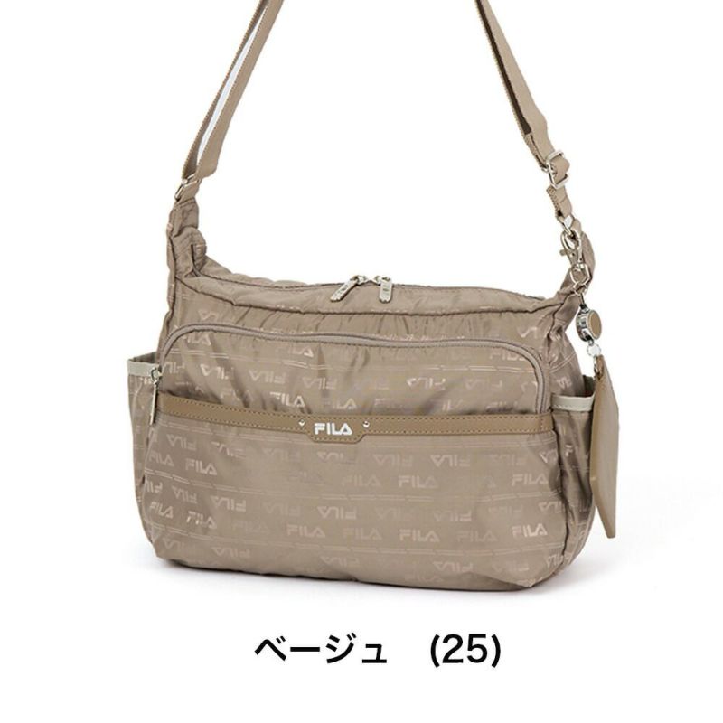 フィラショルダーバッグFILAレディースファスナー付き船形三日月型バッグ軽量多収納人気斜めがけブランド大きめマザーズバッグおしゃれかわいい大人30代40代50代7694