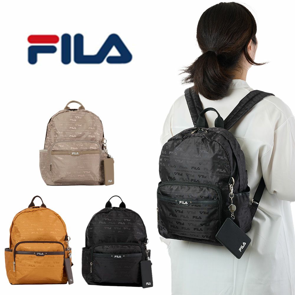 フィラリュックFILAレディースファスナー付き大人バッグ軽量多収納人気ブランド小さめマザーズバッグマザーズリュックおしゃれかわいい30代40代50代7696