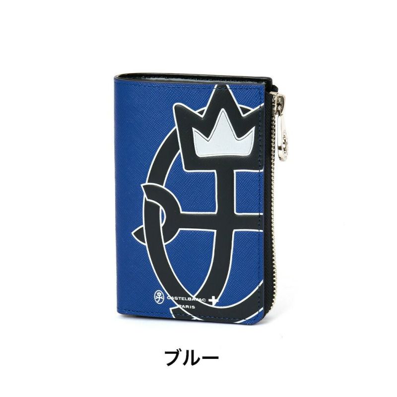 カステルバジャック財布二つ折りミドルウォレットウプラファスナー縦型メンズレディースCASTELBAJAC小銭入れあり二つ折り財布2つ折り財布本革レザー人気ブランド大人男性30代40代50代54623
