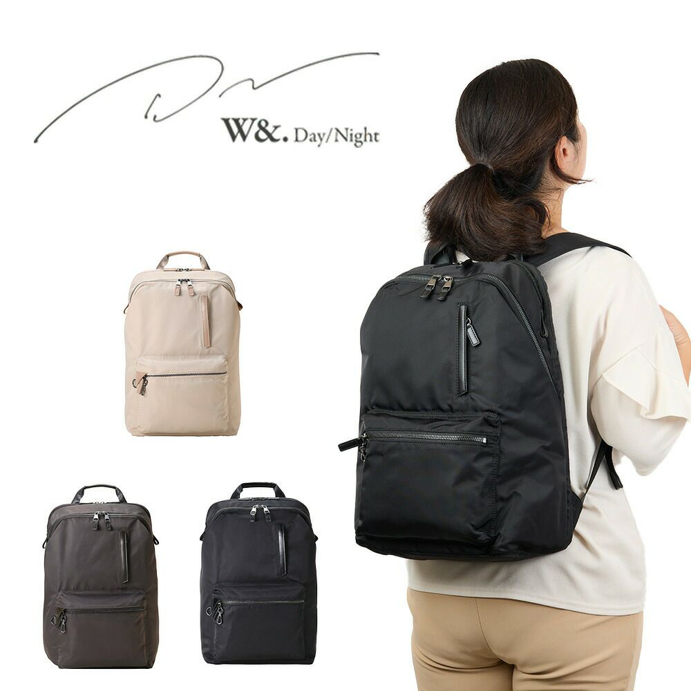 リュックレディースビジネスW&.Day/Nightポッケス2024モデルスリムリュックA4サイズ14インチPC収納ビジネスリュック通勤エースビジネスバッグバッグきれいめブランド大容量おしゃれ女性15277