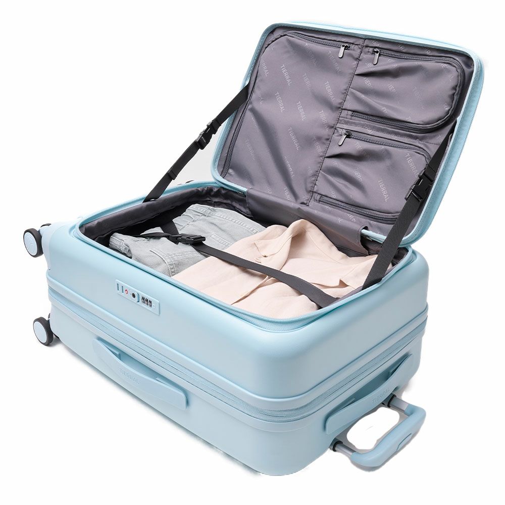 スーツケースPuffer50LS+サイズ50L60Lパファー容量拡張ブックオープン3泊4泊5泊軽量キャリーケースキャリーバッグおしゃれ軽い頑丈丈夫旅行TSAロックTIERRALティエラル