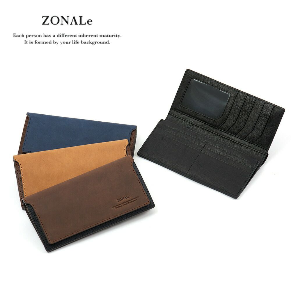ZONALe長財布ゾナールかぶせ財布本革革レザーメンズレディースストラト薄いロングウォレットメンズ財布小銭入れ付きブランド人気大容量彼氏おしゃれ日本製31356