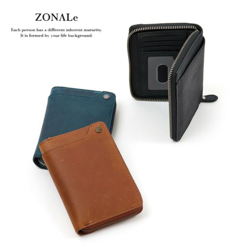 ZONALeミドルウォレット財布二つ折り縦型ゾナール二つ折り財布本革革レザーメンズレディースヴィンテージVINTAGEラウンドミドル財布ブランドおしゃれ人気大容量ギフトプレゼント31144